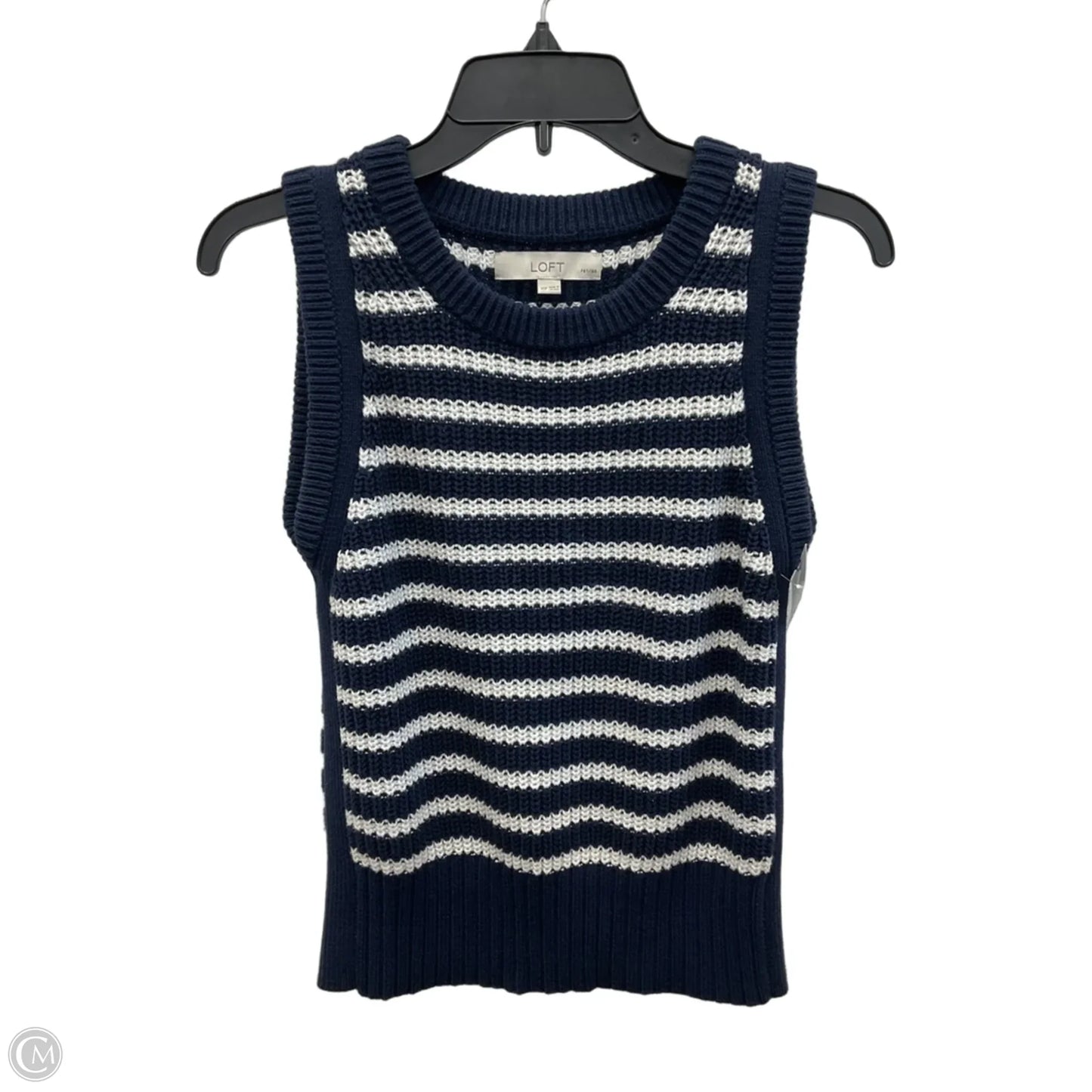 Top Sleeveless By Loft In Striped Pattern, Size: Xs