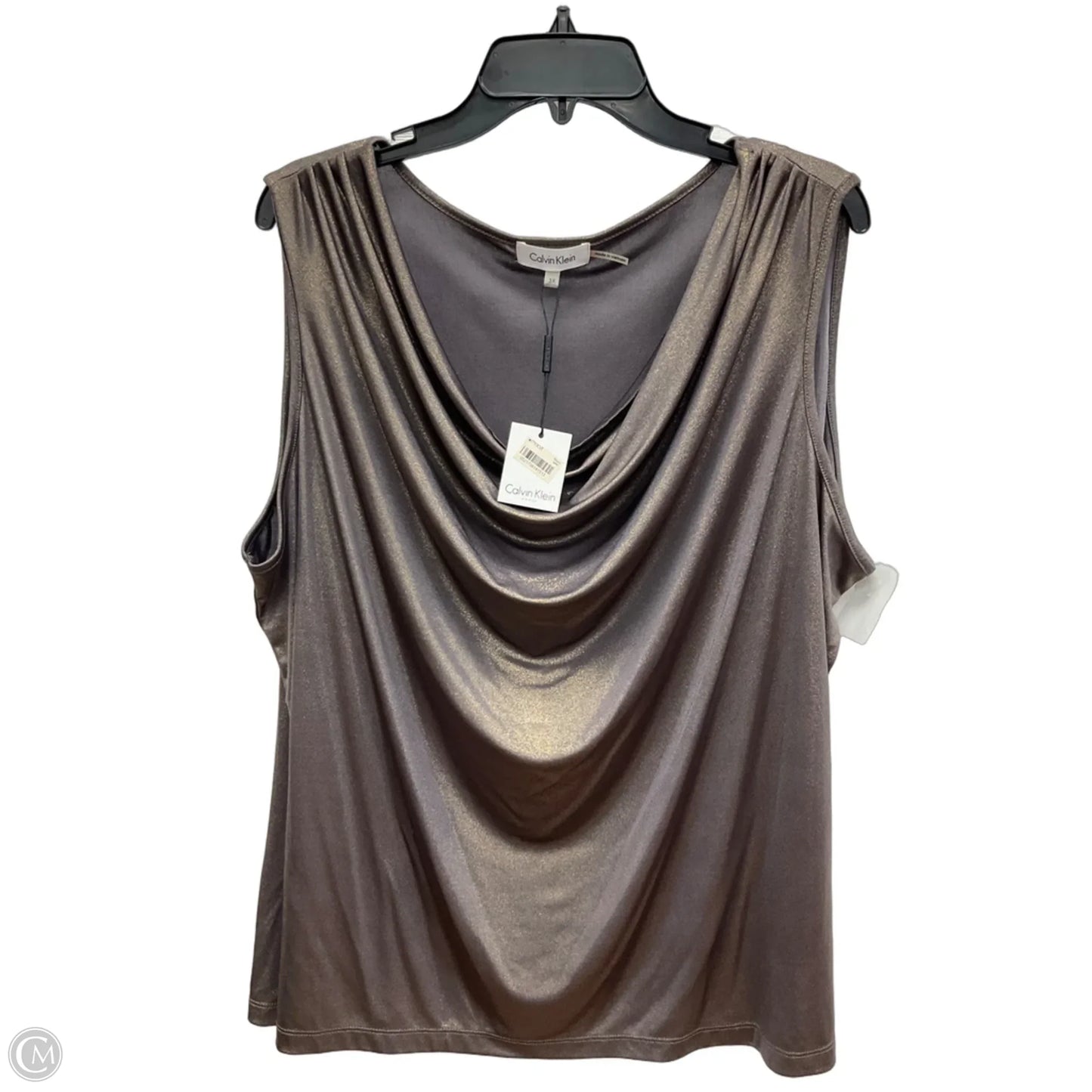 Top Sleeveless By Calvin Klein In Gold, Size: 3x