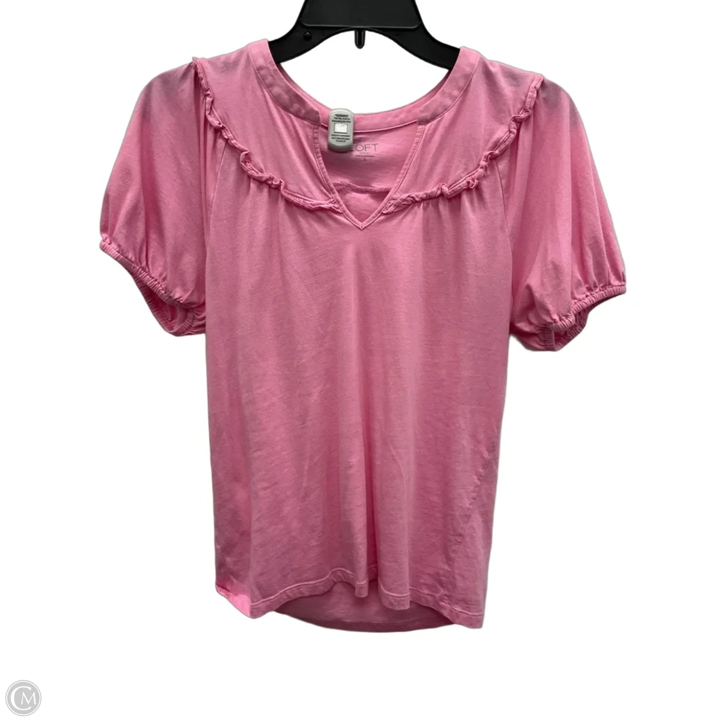 Top Short Sleeve By Loft In Pink, Size: S