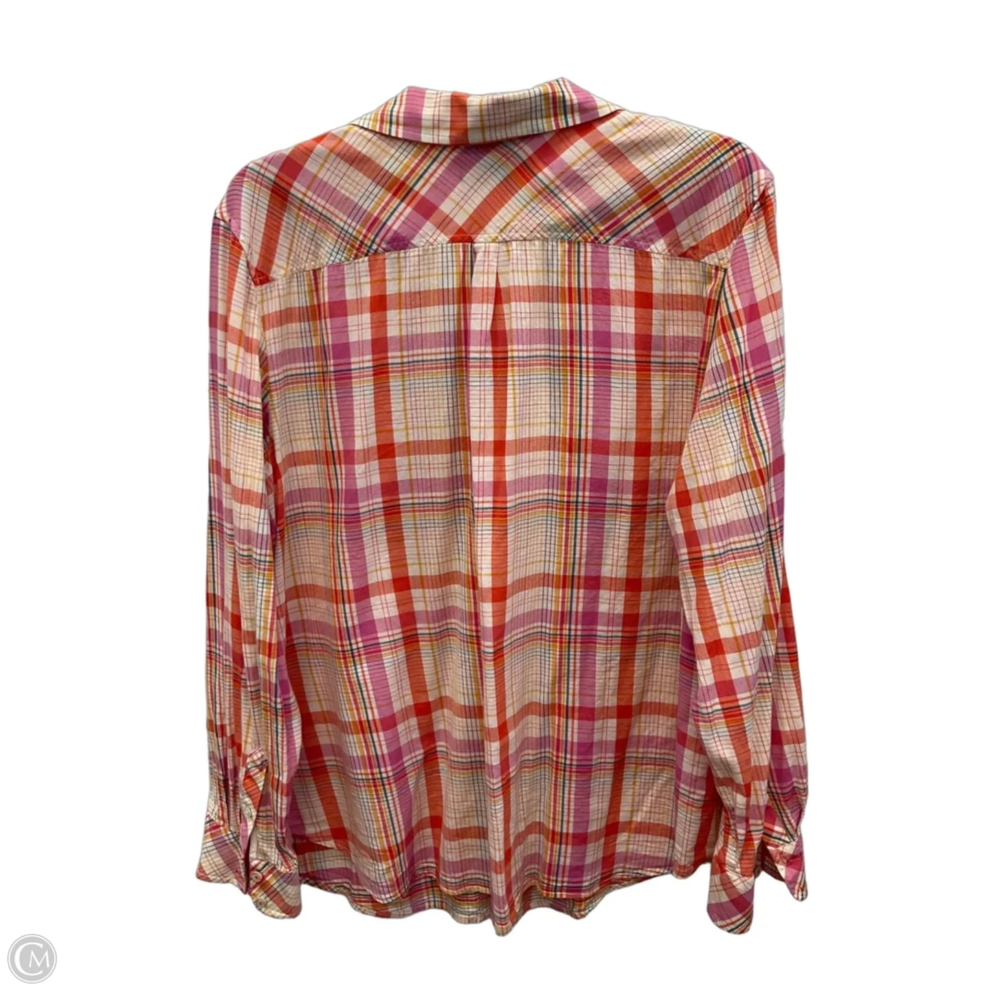 Blouse Long Sleeve By Talbots In Plaid Pattern, Size: Xl