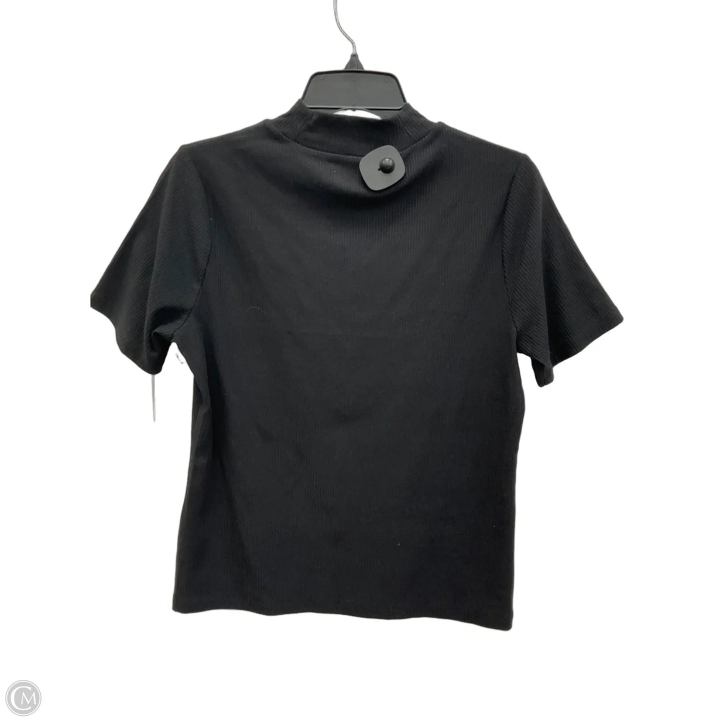 Top Short Sleeve By Free Assembly In Black, Size: L