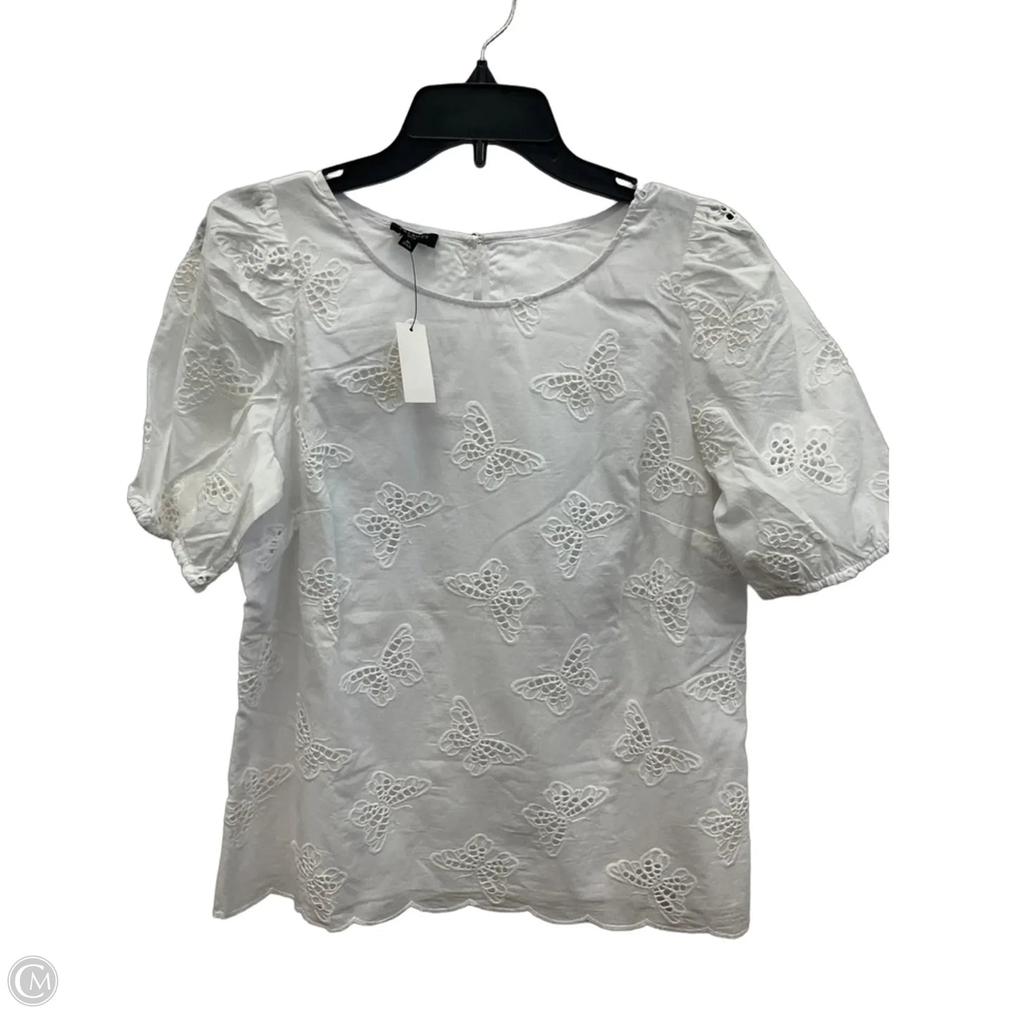 Top Short Sleeve By Talbots In White, Size: Mp