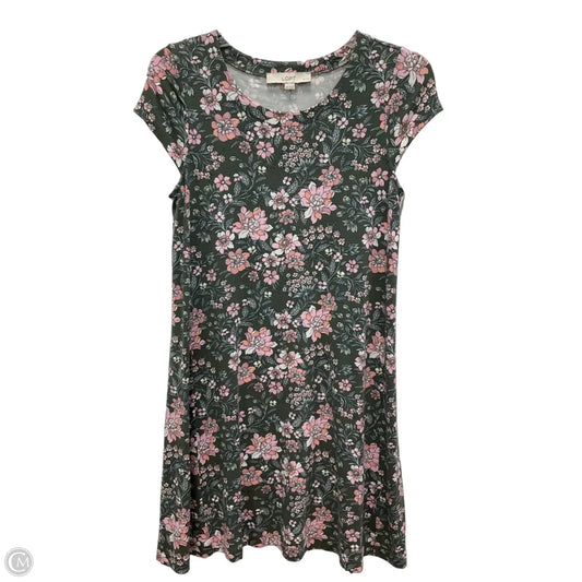 Dress Casual Short By Loft In Green & Pink, Size: Xs