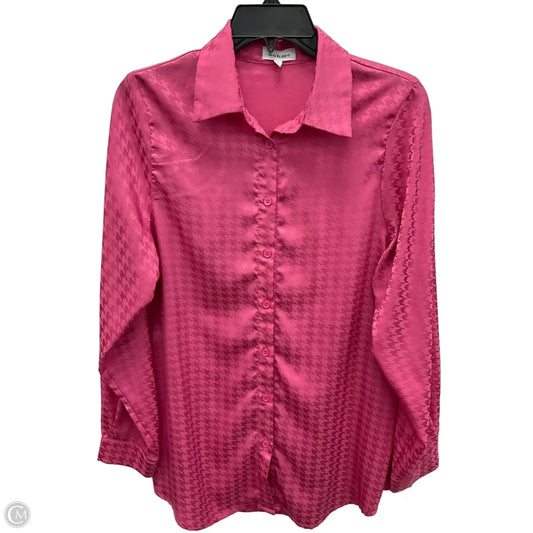 Blouse Long Sleeve By Bohme In Pink, Size: S