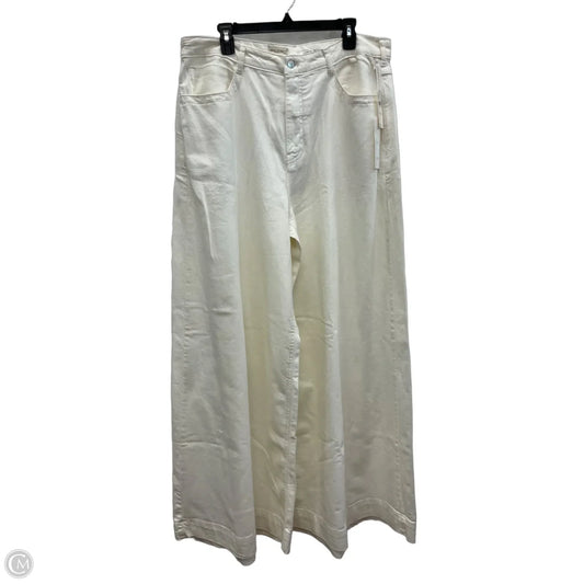Jeans Wide Leg By Pilcro In White, Size: 14