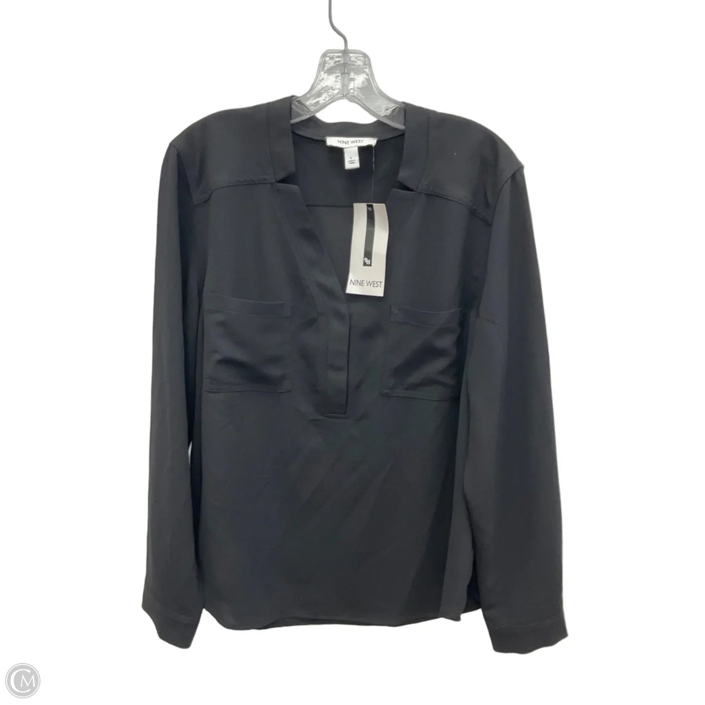 Top Long Sleeve By Nine West In Black, Size: L