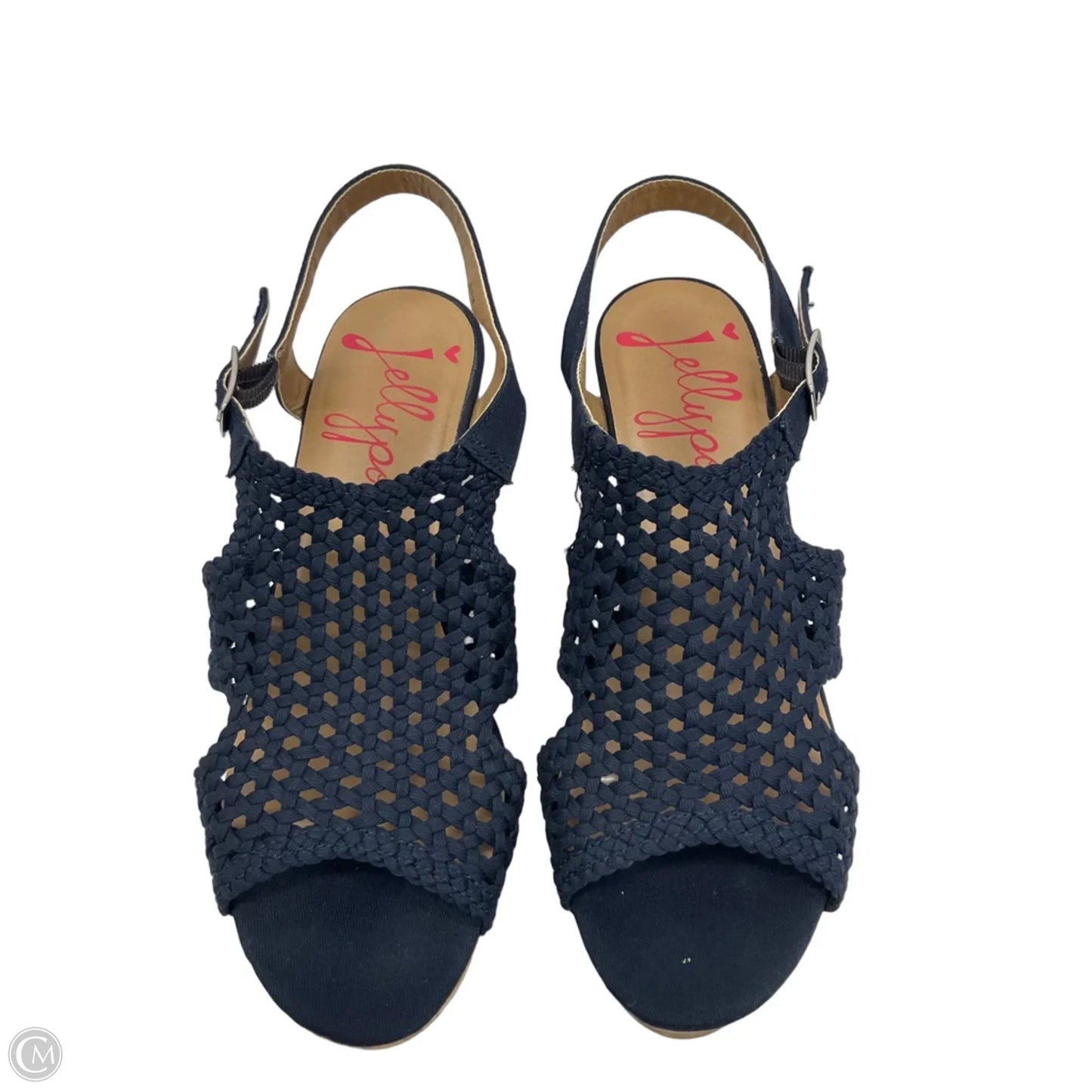 Shoes Heels Wedge By Jelly Pop In Navy, Size: 10