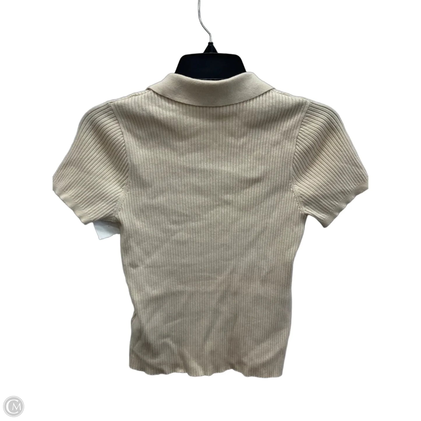 Top Short Sleeve By Calvin Klein In Beige, Size: M