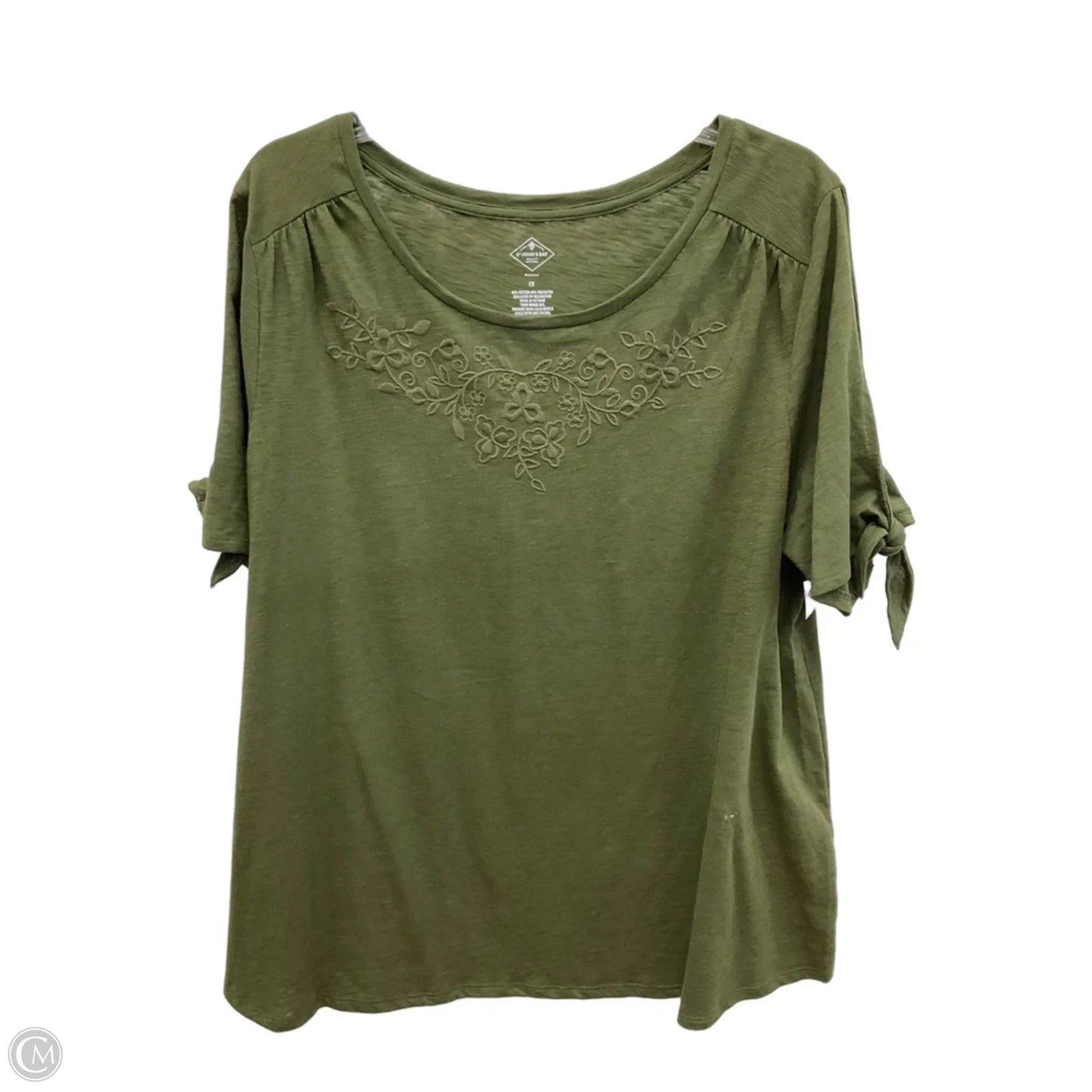 Top Short Sleeve By St Johns Bay In Green, Size: 1x
