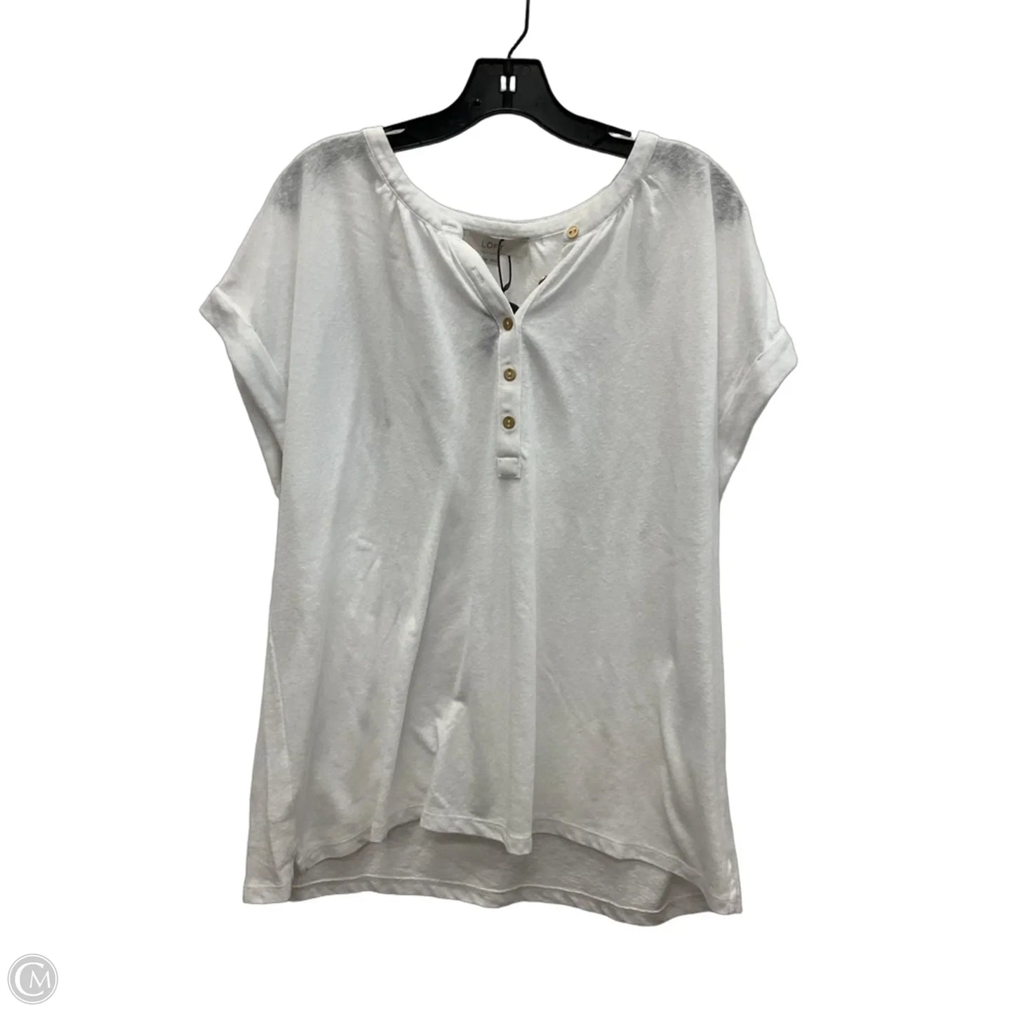 Top Short Sleeve By Loft In White, Size: Xl
