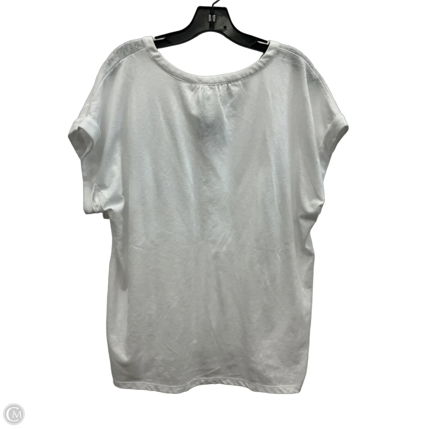 Top Short Sleeve By Loft In White, Size: Xl