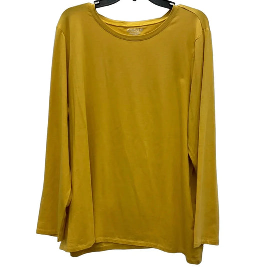 Top Long Sleeve Basic By Chicos In Yellow, Size: Xxl