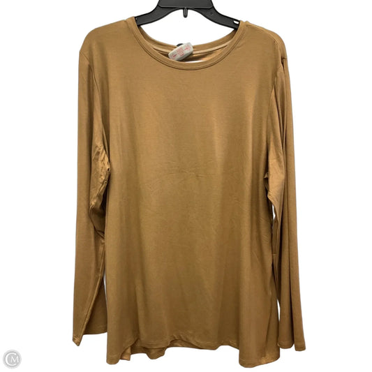 Top Long Sleeve Basic By Chicos In Brown, Size: Xxl