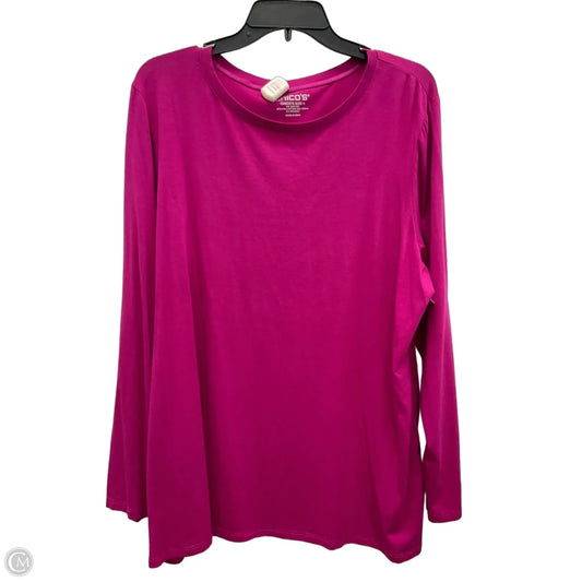 Top Long Sleeve Basic By Chicos In Pink, Size: Xxl