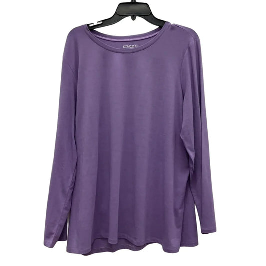 Top Long Sleeve Basic By Chicos In Purple, Size: Xxl