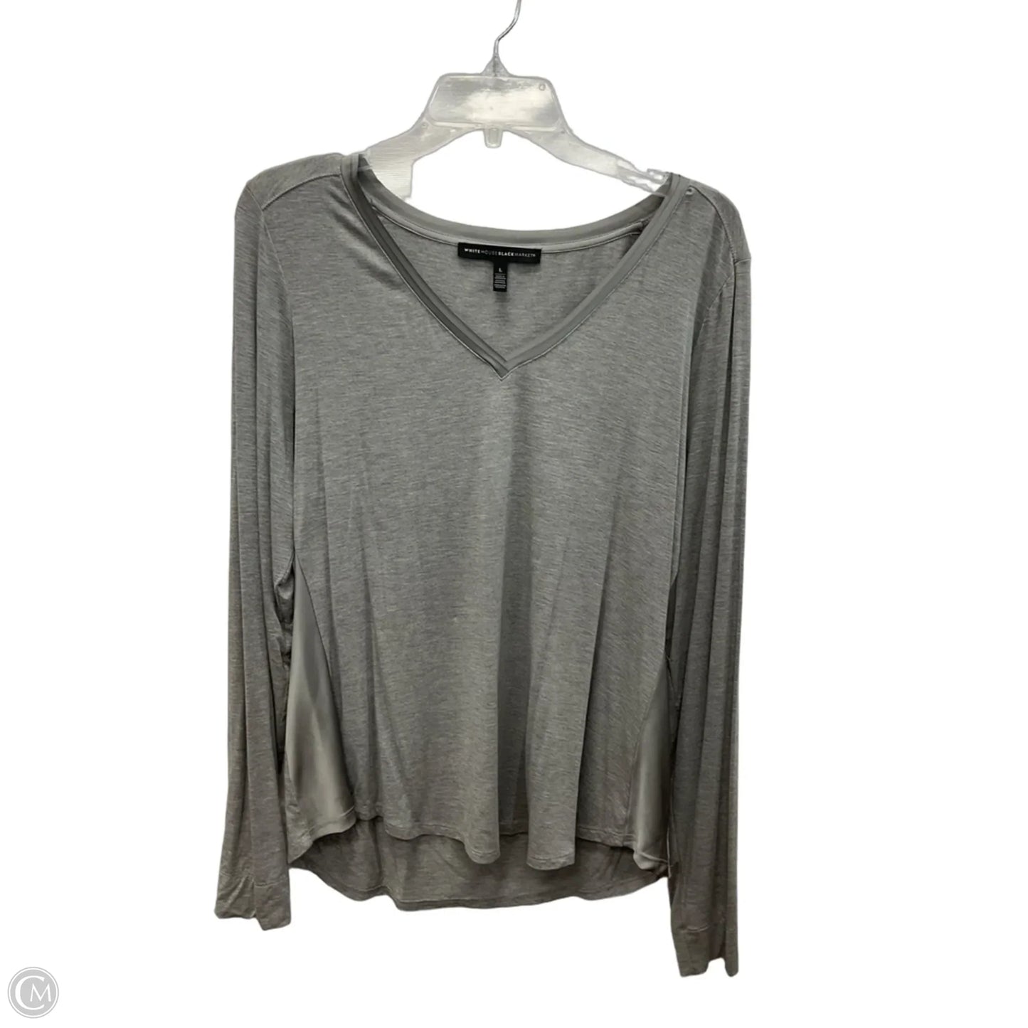 Top Long Sleeve By White House Black Market In Grey, Size: L