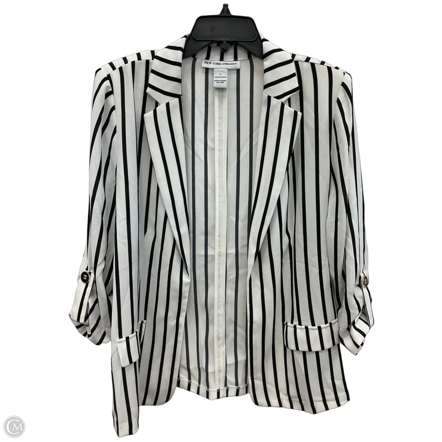Blazer By Clothes Mentor In Striped Pattern, Size: L