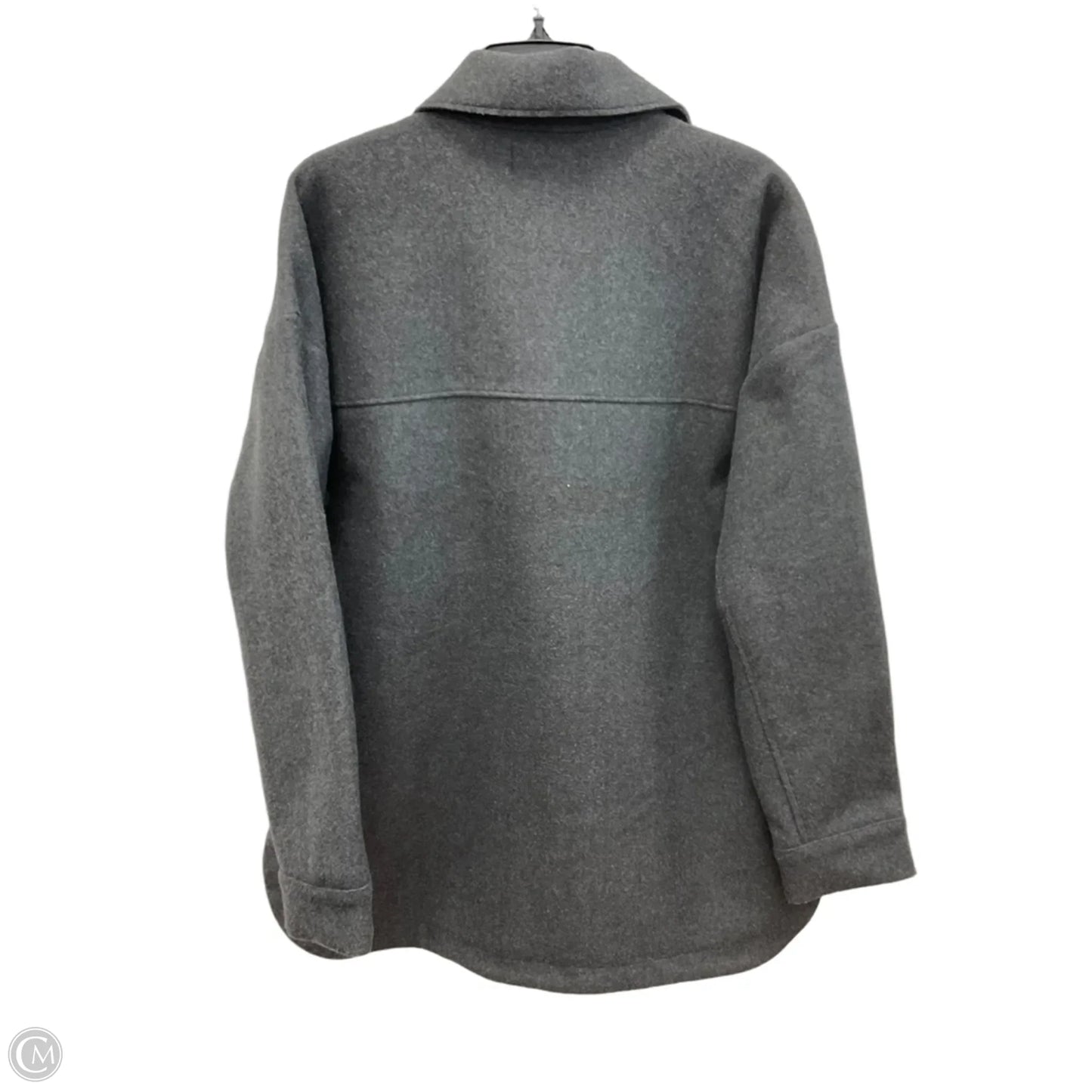 Jacket Shirt By Banana Republic In Grey, Size: L