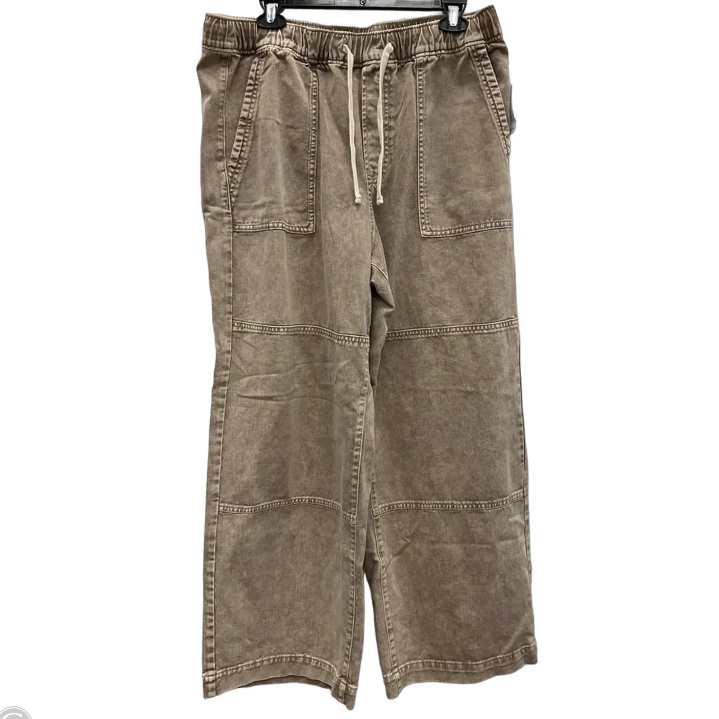 Jeans Wide Leg By Gap In Brown Denim, Size: L