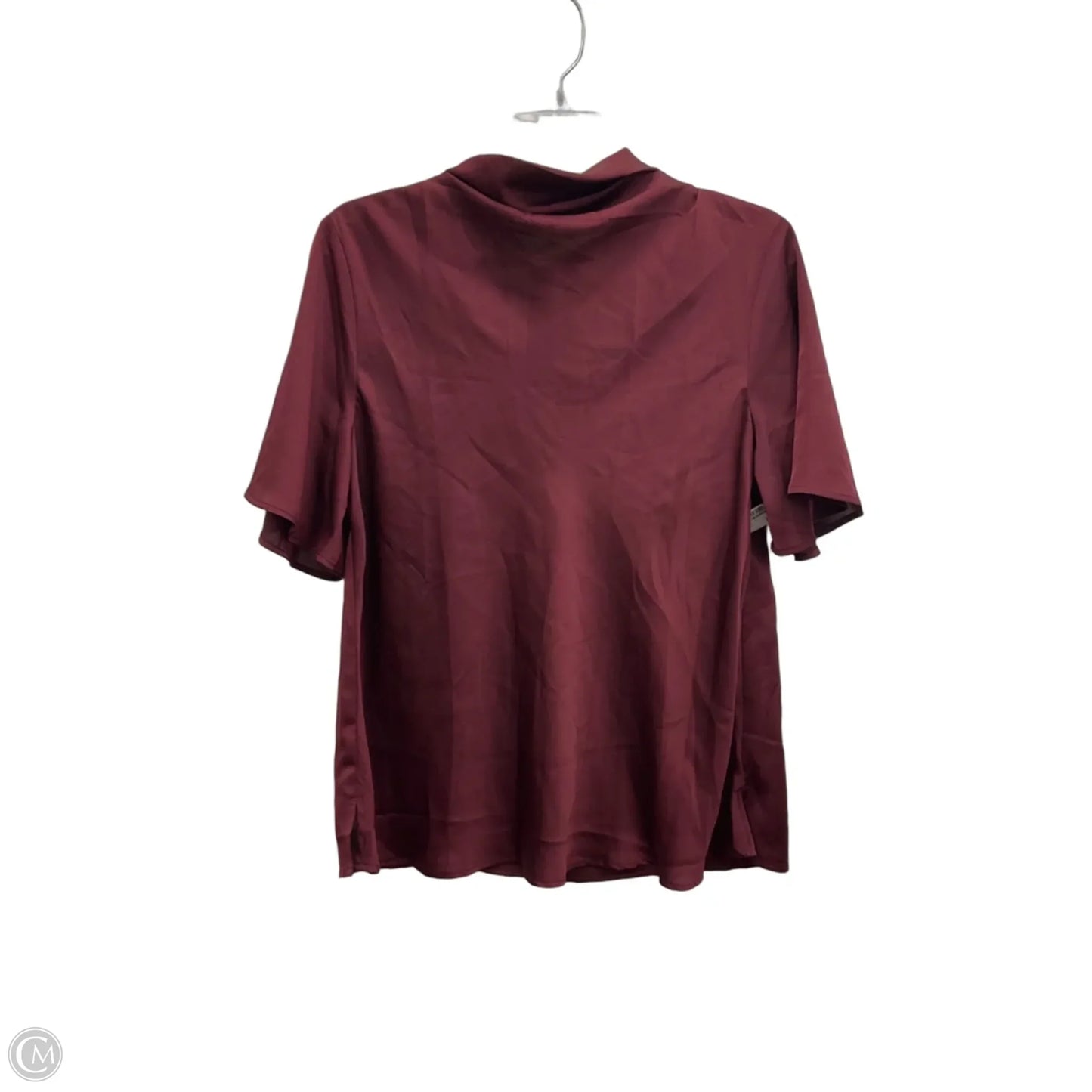 Top Short Sleeve By Ann Taylor In Maroon, Size: L