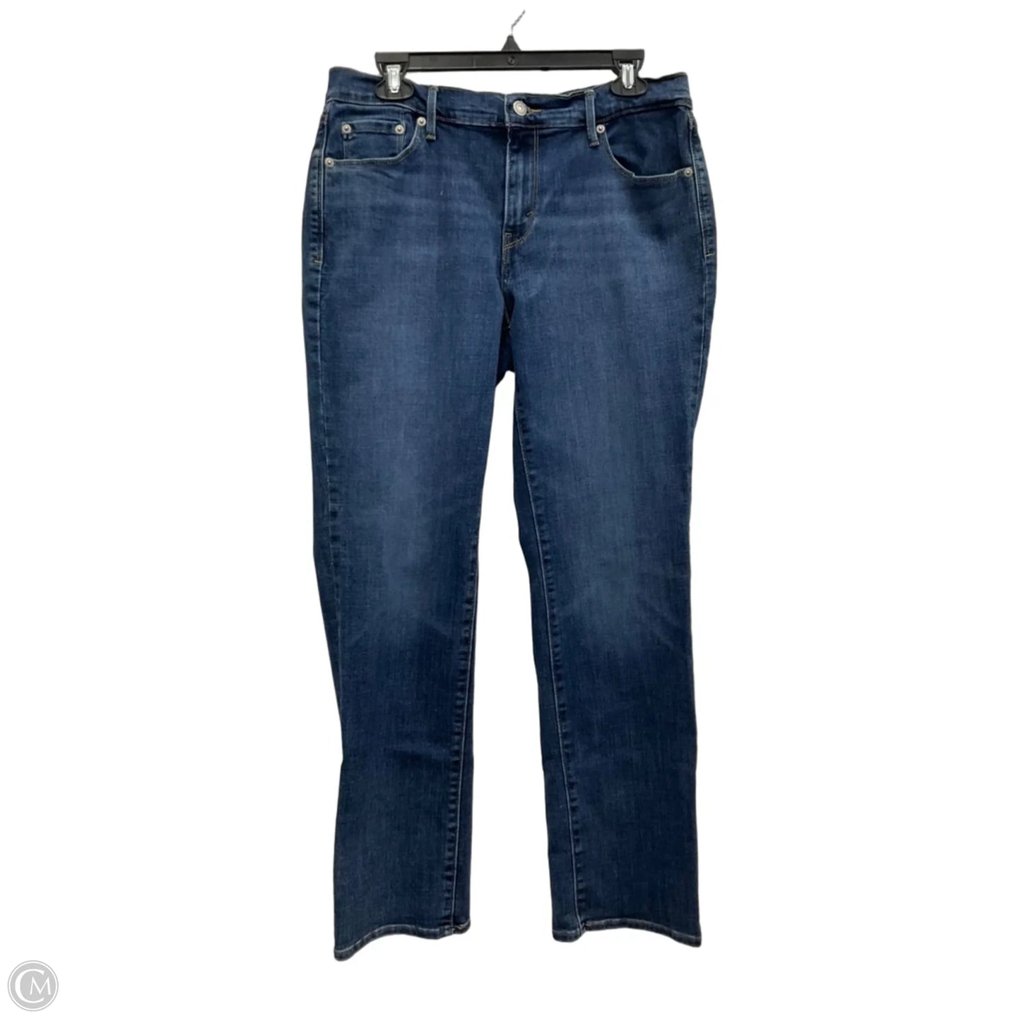 Jeans Straight By Levis In Blue Denim, Size: 12