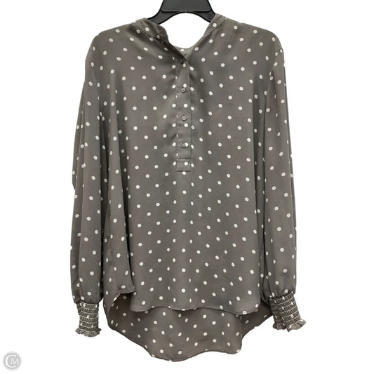 Top Long Sleeve By Loft In Polkadot Pattern, Size: Xl