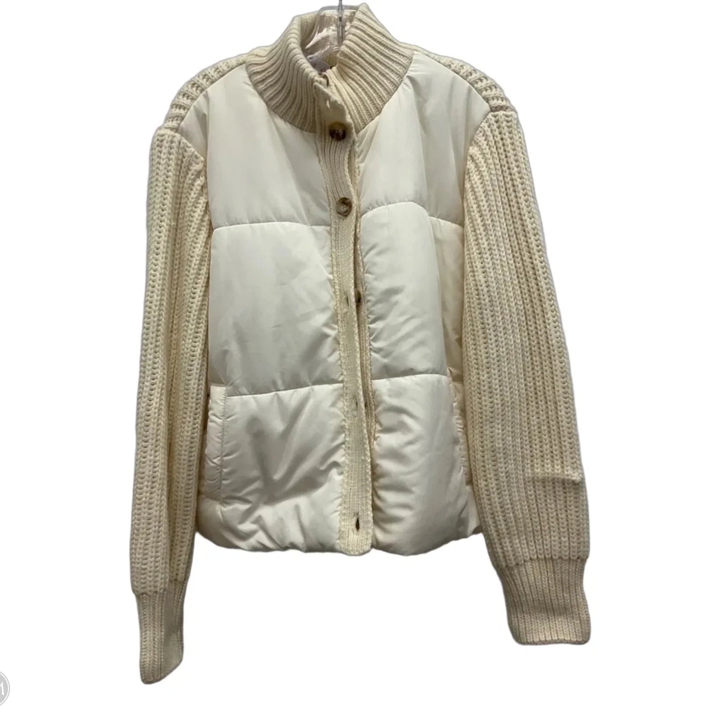 Jacket Puffer & Quilted By Staccato In Cream, Size: M