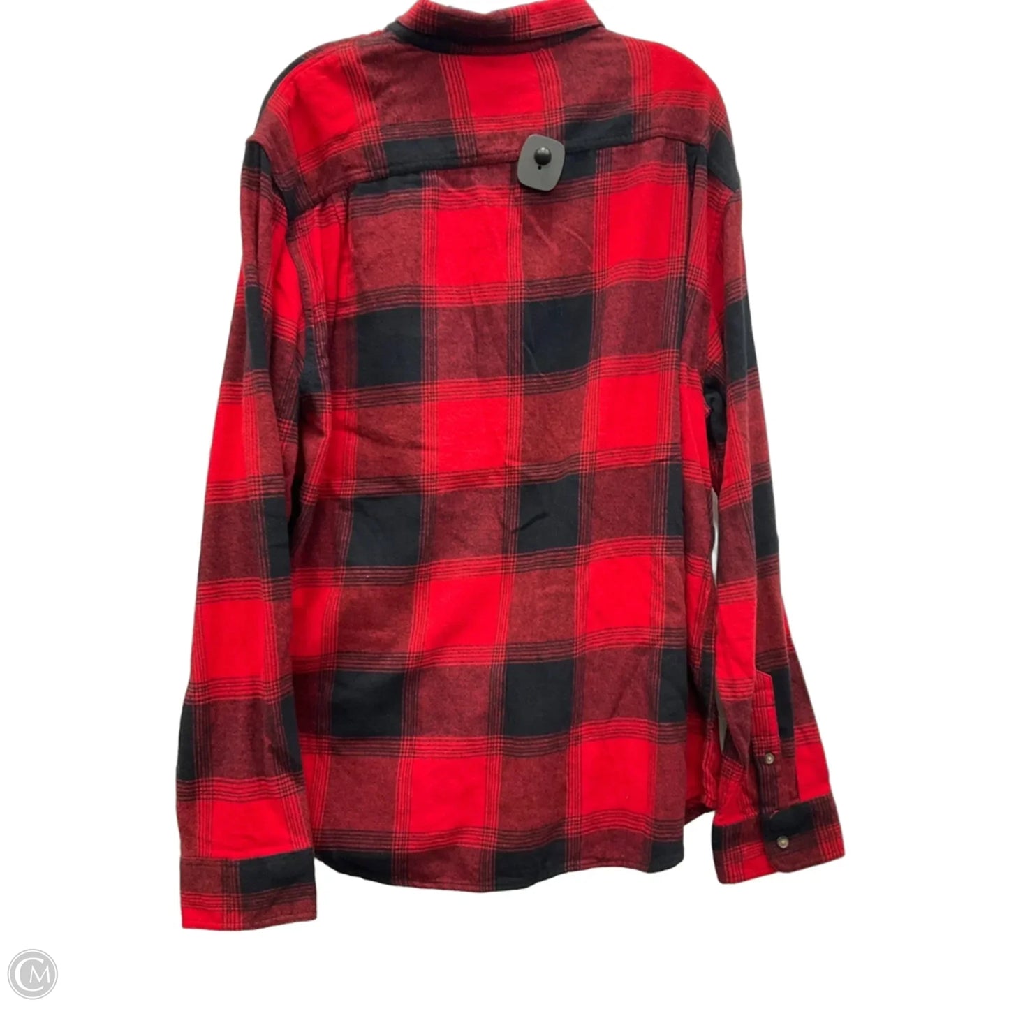 Blouse Long Sleeve By Old Navy In Black & Red, Size: Xxl