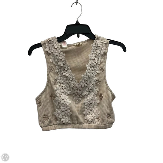 Top Sleeveless By Pol In Beige, Size: S