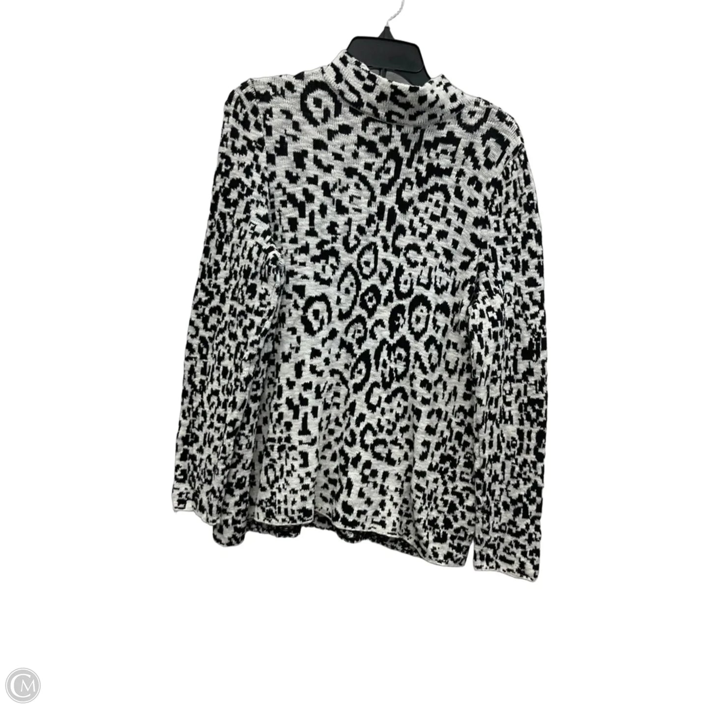 Sweater By Chicos In Black & White, Size: L