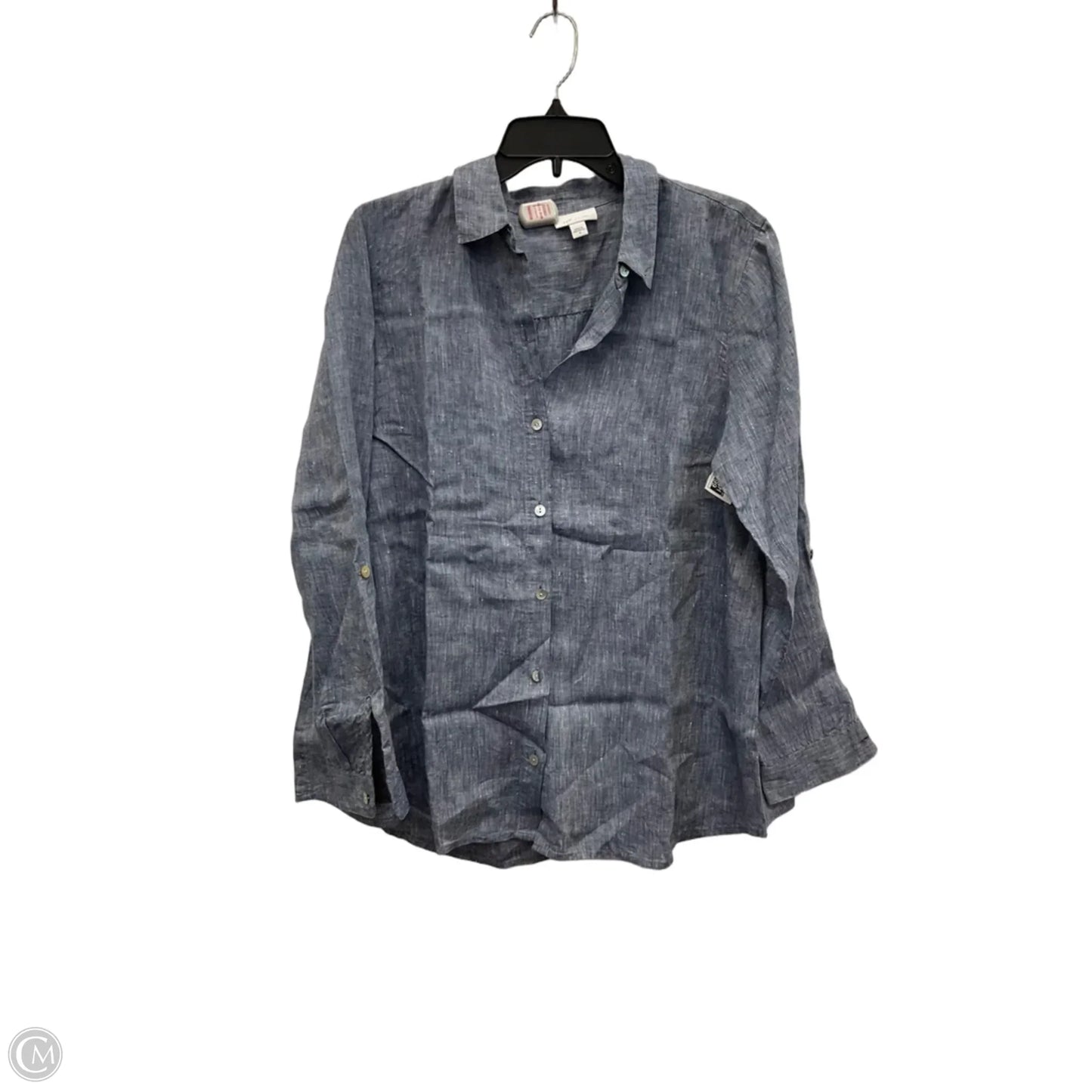 Blouse Long Sleeve By J. Jill In Blue Denim, Size: M