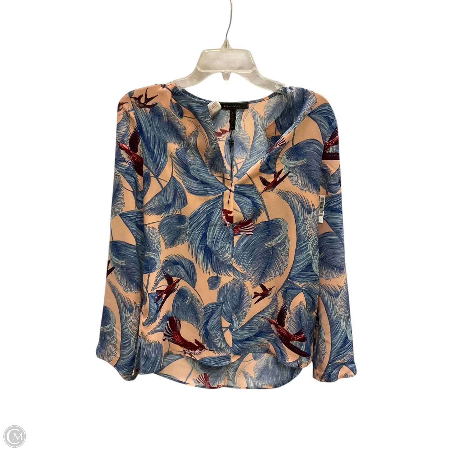 Top Long Sleeve By Bcbgmaxazria In Floral Print, Size: Xxs