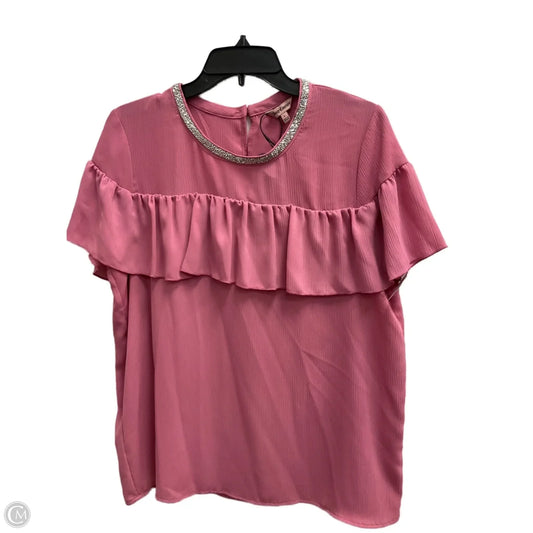 Top Short Sleeve By Juicy Couture In Pink, Size: L