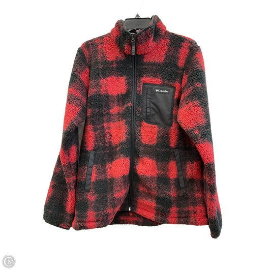 Jacket Fleece By Columbia In Plaid Pattern, Size: M