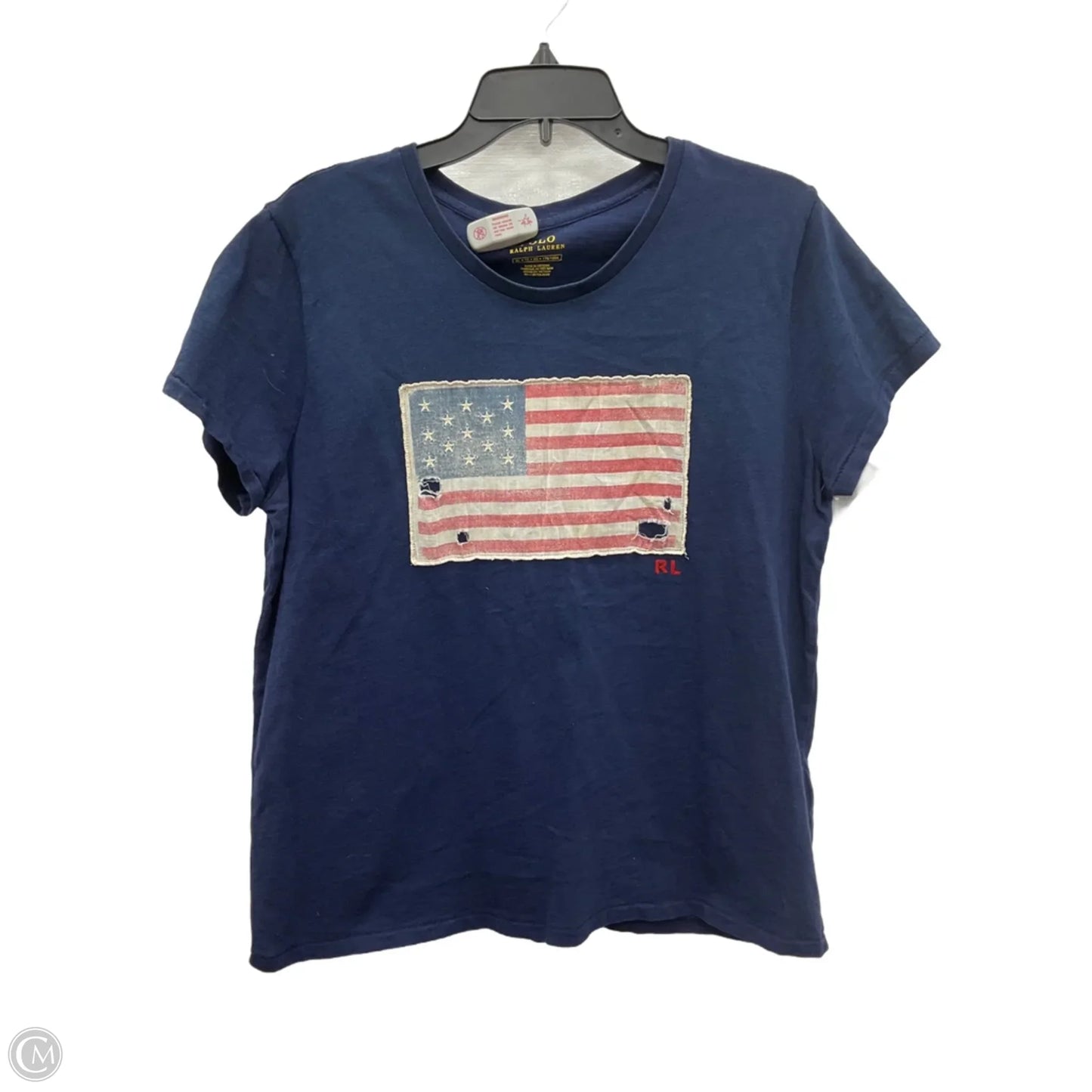 Top Short Sleeve By Polo Ralph Lauren In Blue, Size: Xl