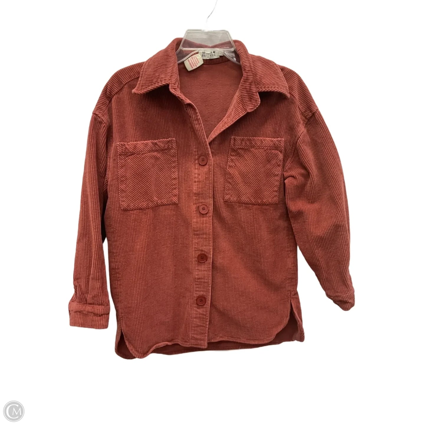 Jacket Shirt By Molly Bracken In Orange, Size: Xs