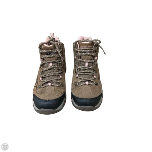 Boots Hiking By Skechers In Brown & Pink, Size: 7