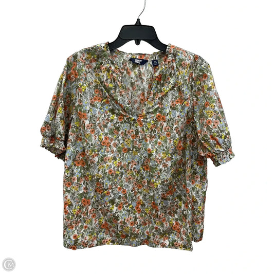 Top Short Sleeve By Lands End In Floral Print, Size: 1x
