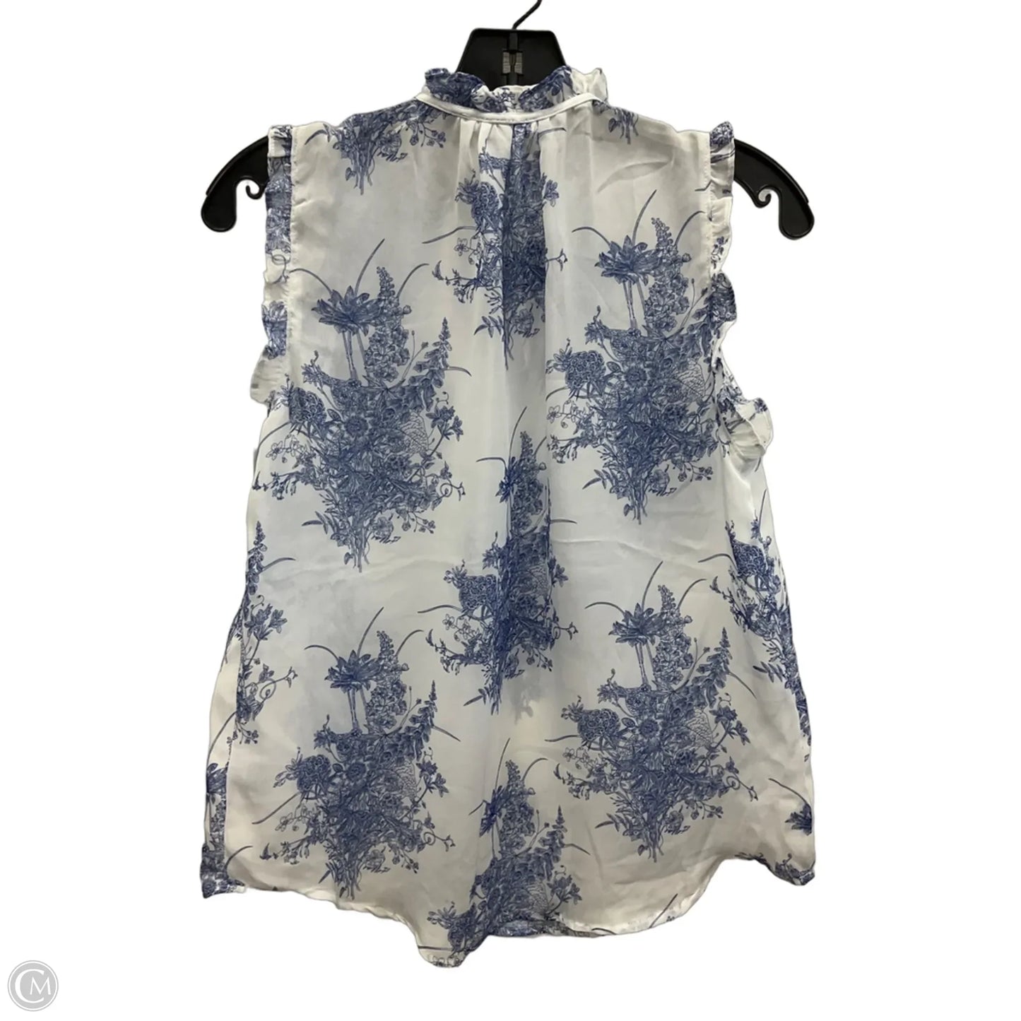 Top Sleeveless By Carolina Belle In Blue & White, Size: S
