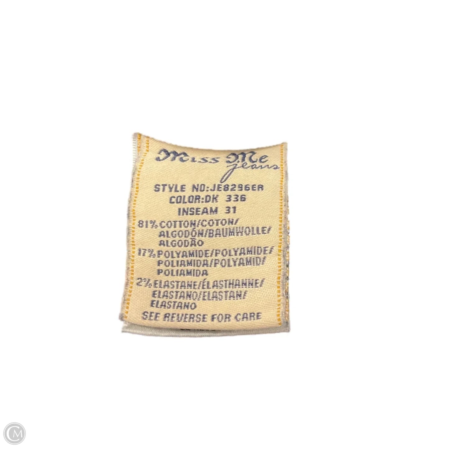 Jeans Boot Cut By Miss Me In Blue Denim, Size: 20