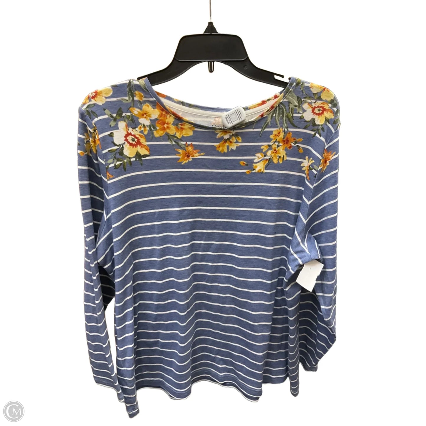 Top Long Sleeve By Croft And Barrow In Striped Pattern, Size: 1x