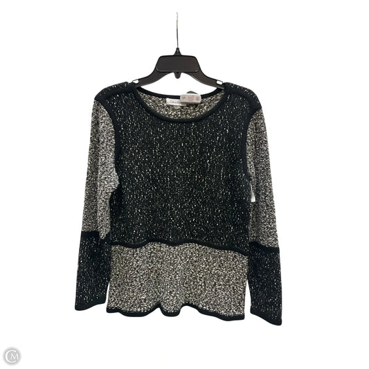 Sweater By Calvin Klein In Black & White, Size: L