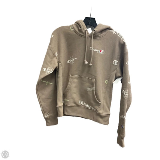 Athletic Sweatshirt Hoodie By Champion In Beige, Size: Xs