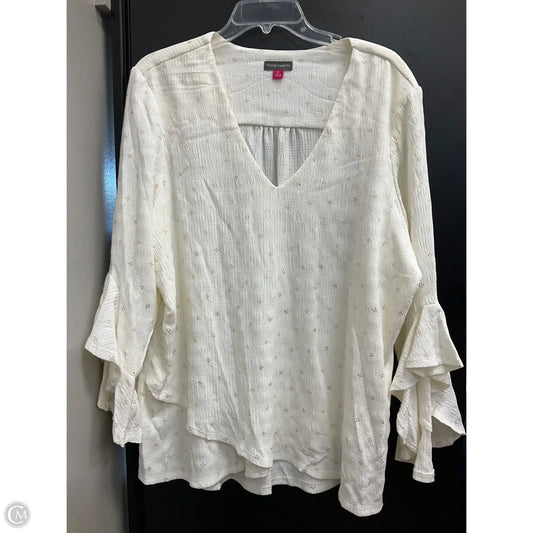 Top 3/4 Sleeve By Vince Camuto In Cream, Size: Xl