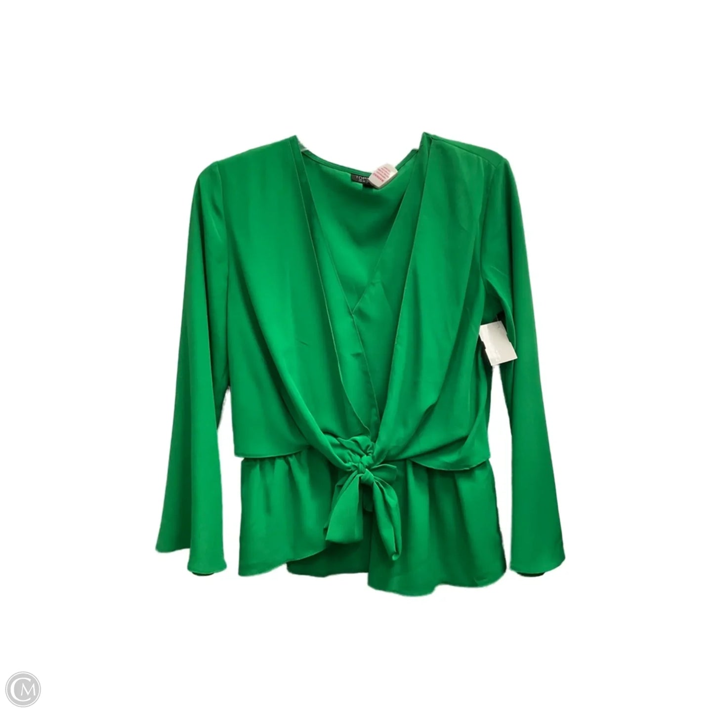 Top Long Sleeve By Top Shop In Green, Size: M