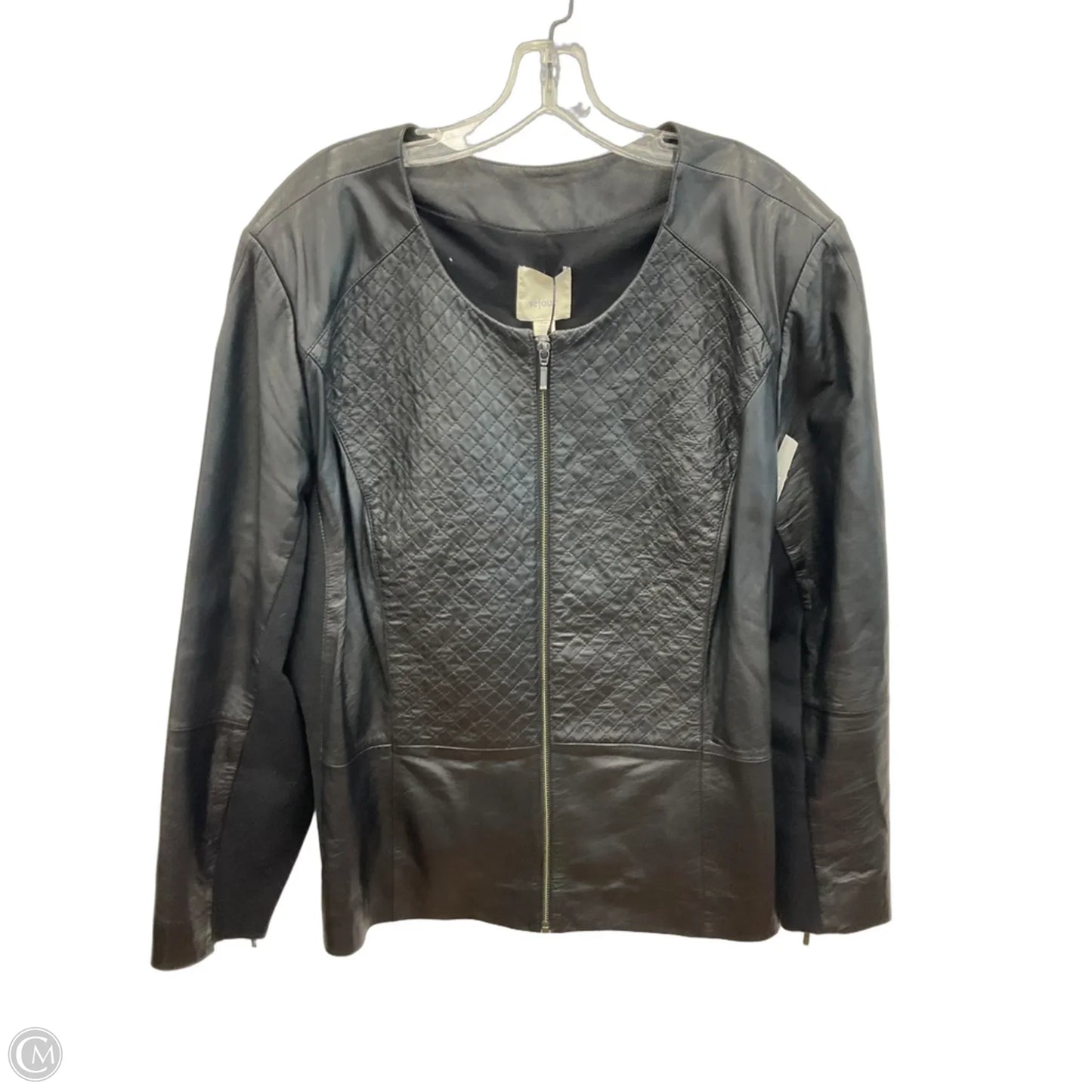 Jacket Leather By Sejour In Black, Size: 3x