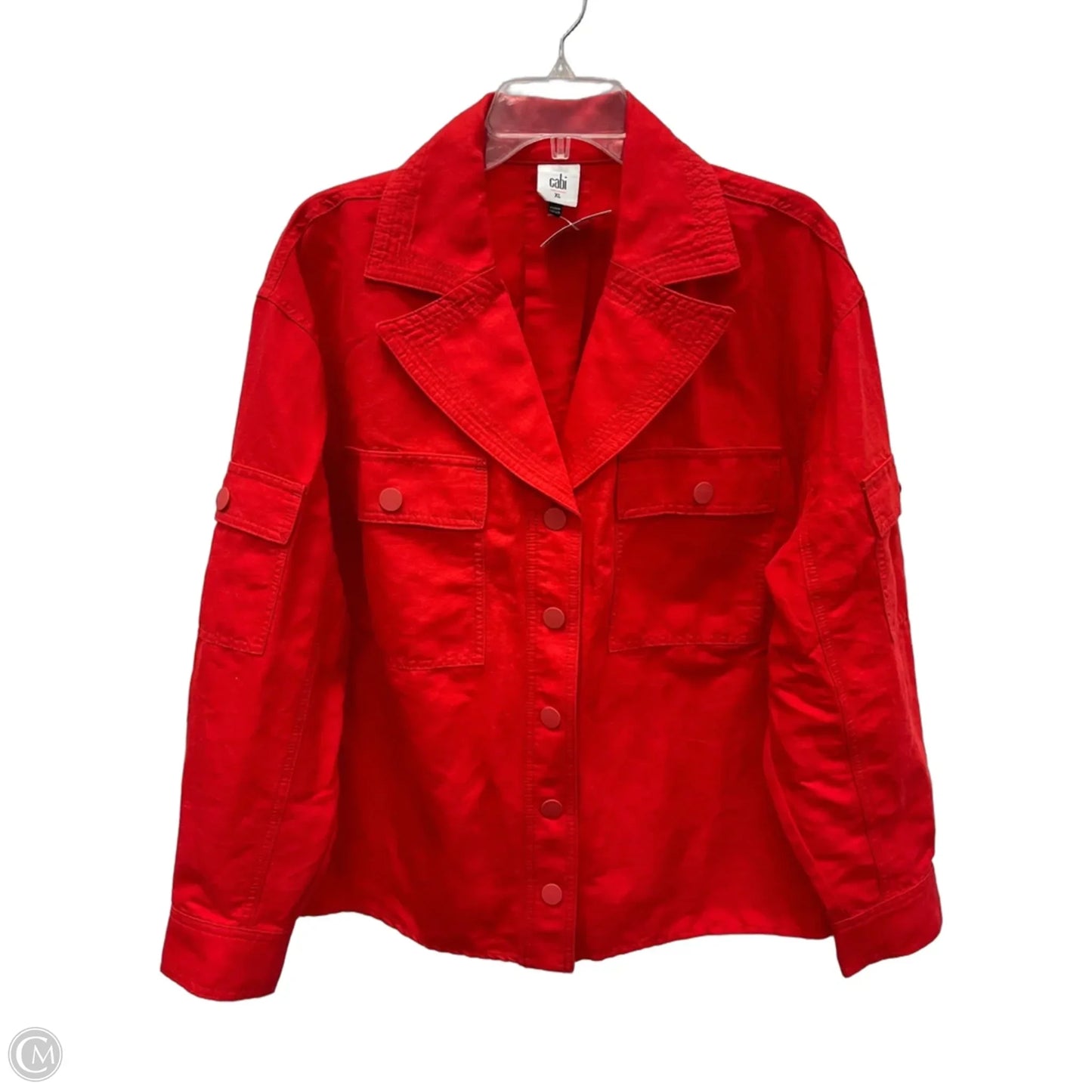 Jacket Shirt By Cabi In Red, Size: Xl