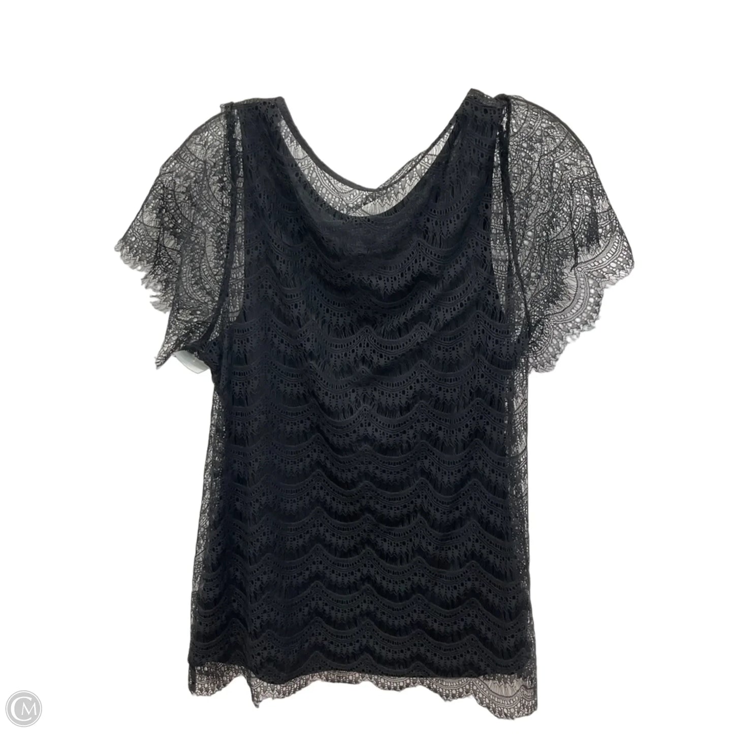 Top Short Sleeve By Ann Taylor In Black, Size: M