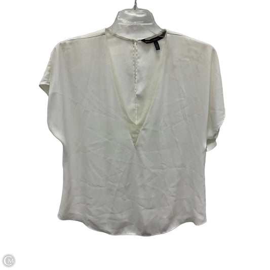 Top Short Sleeve By White House Black Market In Cream, Size: L