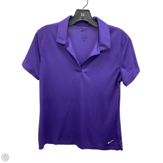 Athletic Top Short Sleeve By Nike In Purple, Size: M